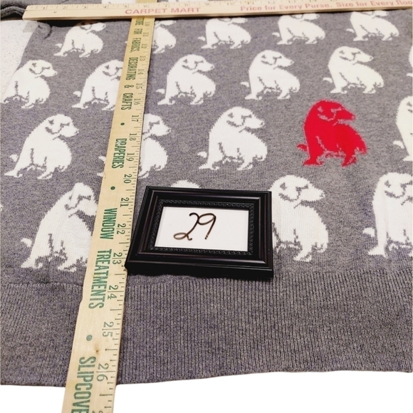 Loft Medium Crewneck Sweater Dogs Puppies Gray Knit Long Sleeve 100% Cotton EUC - Picture 11 of 14